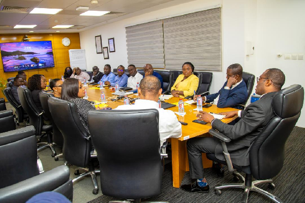 Ing. Dr. Robert Kofi Lartey with management of Ghana Gas during his first meeting