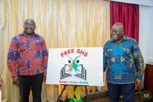 Bawumia and Akufo-Addo unveil Free SHS logo | File photo