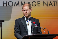 Prince Harry delivers remarks at the True Patriot Love's National Tribute Dinner in Toronto