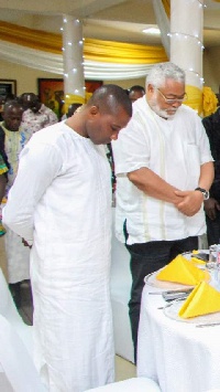 Ghanaian businessman, Kennedy Agyapong with President Rawlings