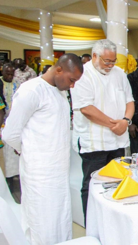 Ghanaian businessman, Kennedy Agyapong with President Rawlings