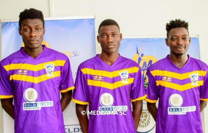 Bennet Ofori [in the middle] promises Medeama fans good football