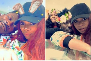 Shatta Wale with his 'baby mama', Michy