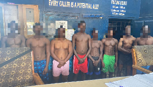 The suspects seen in police custody