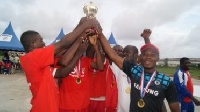 Volta Region showing the trophy they won