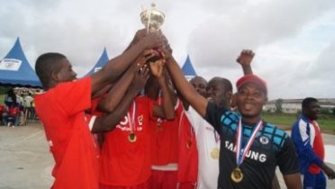 Volta Region showing the trophy they won