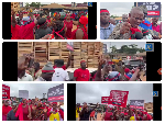 Collage of the protesters at Anloga junction