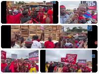 Collage of the protesters at Anloga junction