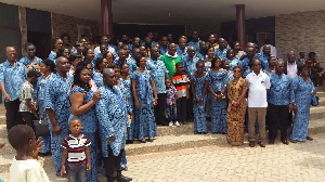 Members of the association in group photograph with Rev. Fr. Emmanuel Obeng Cudjoe