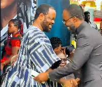 Kwabena Adu-Boahene exchanging pleasantry with Dr Justice Srem-Sai.