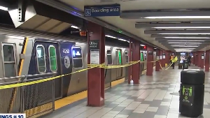 Aftermath scene at the subway station following Yaw Boahene’s fatal accident