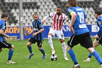 Daniel-Kofi Kyereh (in red and white) played for Freiburg II this weekend