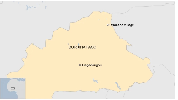 Image of a map showing Burkina Faso