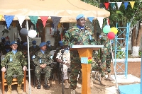 Lt Col Eric Aboagye Tieku delivers an address