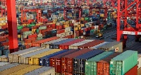 The file photo shows some containers and cargo at a port
