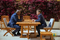 President Mahama (L) and French President Macron