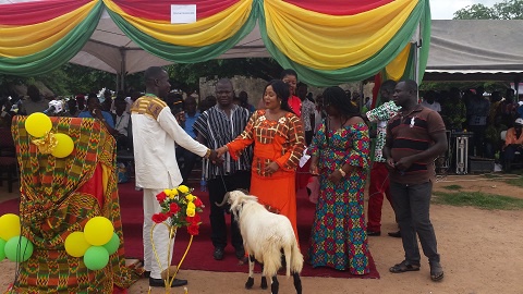 Betty Nana Efua Krosbi Mensah, MP for Afram Plains North at the durbar against child labour