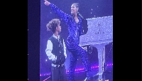 Genesis on stage with his mom, Alicia Keys /Photo credit: Swizz Beatz via instagram