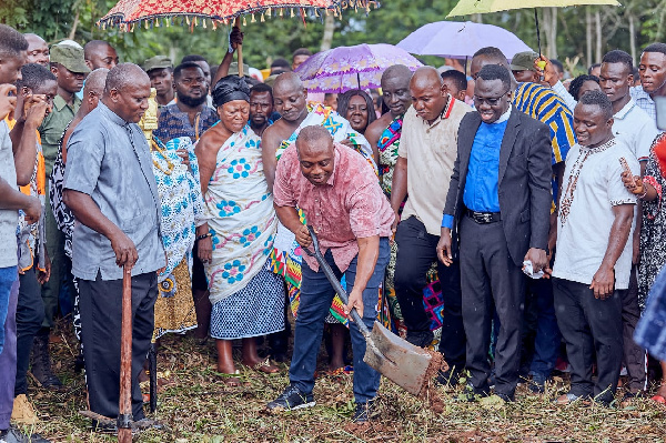 Thomas Ampem Nyarko performing the groundbreaking ceremony