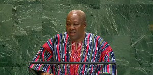 President John Dramani Mahama speaking at the UN General Assembly