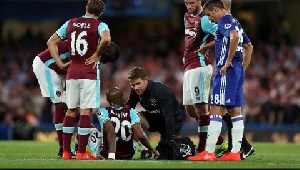 Andre Ayew was injured in his bebut for West Ham United