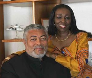 Former President, Flt. Lt. Jerry John Rawlings and his widow, Nana Konadu Agyemang Rawlings