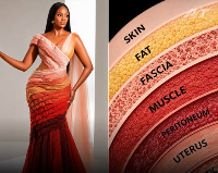 Elle Muhoza’s custom look was inspired by the seven layers of a C-section