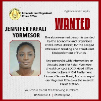 EOCO says Jennifer Fafali Yormesor is wanted for alleged stealing