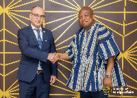 Samuel Okudzeto Ablakwa with Ivan Lukachuk after the negotiations