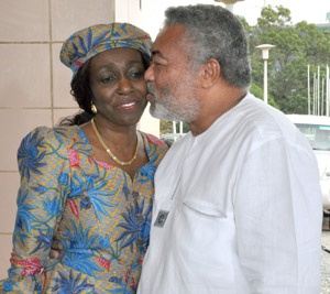Former President John Rawlings and wife, Nana Konadu