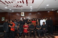 Julius Debrah seated with the delegation led by Sara Adwoa Safo