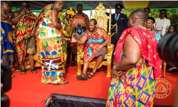 The two symbolic gifts Otumfuo presented to King of Eswatini at Manhyia Palace