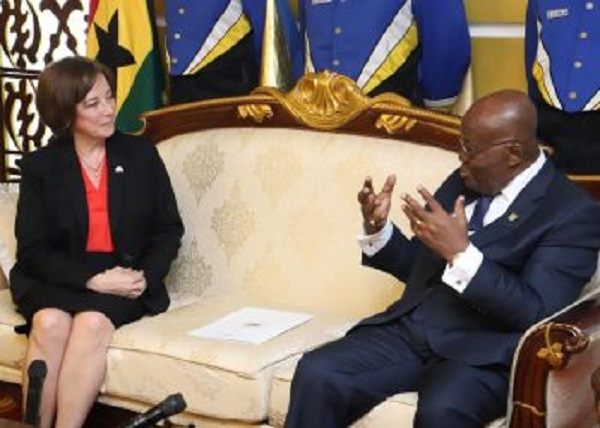 President Nana Addo Dankwa Akufo-Addo and Martine Moreau