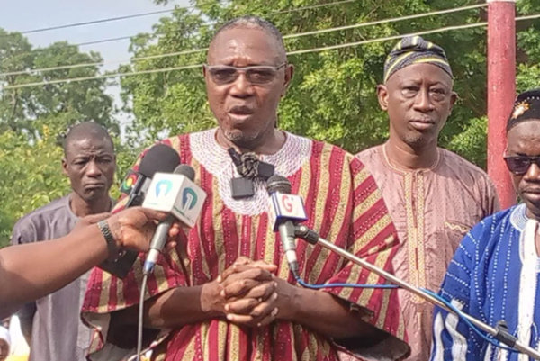 Deputy Minister of Education, Dr. Clement Apaak speaking to the media