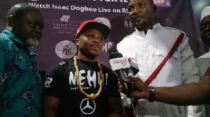 Azumah Nelson was at the airport to welcome Isaac Dogboe home