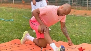 Andre Ayew training at Nania Park