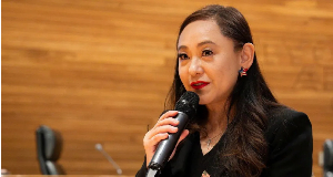 Eileen Wang pictured speaking earlier this year in Arcadia, California