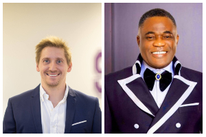 Archbishop Dr Kofi Adonteng Boateng (R) will sign the MoU with Alex Hopkins (L)