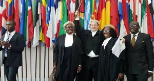 Some legal team members celebrating Ghana's victory after the judgement