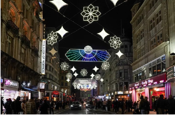 Ramadan light displays in central London, March 7, 2024