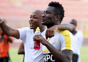 Asamoah Gyan and Andre Ayew