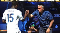 Former Real Madrid coach Jose Mourinho and midfielder Micheal Essien