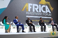 President Akufo-Addo with other leaders addressing the forum