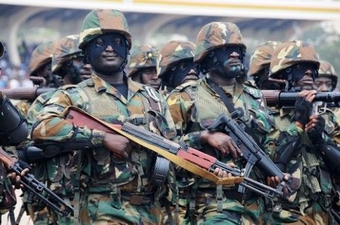 File photo of military officers in Ghana