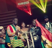 Patapaa with his team at the Ghana Music Awards UK 2018