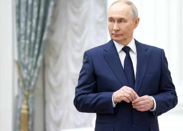 Russian President Putin attends a ceremony to present the highest state decorations at the Kremlin