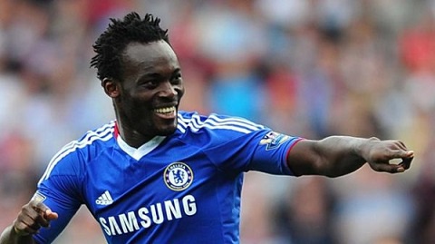 Micheal Essien in jubilant mood after scoring