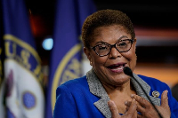 Karen Bass is facing heavy backlash for attending President Mahama's inauguration