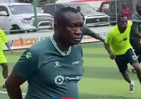 Businessman Dr Ofori Sarpong showcased his football skills in a match