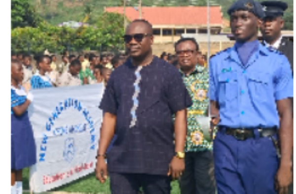 MCE for Lower Manya Krobo John Atter Matey inspecting the parade
